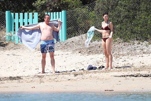 1 August 2016 - EXCLUSIVE. PREMIUM EXCLUSIVE / DO NOT CREDIT / NO WEB / NO BLOG - CORSICA - Former British Prime Minister David Cameron spends family summer holidays in Corsica. After the Brexit he has been replaced by Theresa May. Now he takes time for his family and takes advantage of the sun and the beaches of Corsica. With his wife Samantha and their four children they are resting and enjoying holidays, but always under heavy security. Credit: NO CREDIT Ref: KGC-149/039980 UK clients should be aware children's faces may need pixelating. **UK Sales Only - Premium Exclusive - Papers Call To Agree Fee - Mags/Web/Online MUST CALL - Web/Online Embargoed until 2359 UK Time 03/08/16**